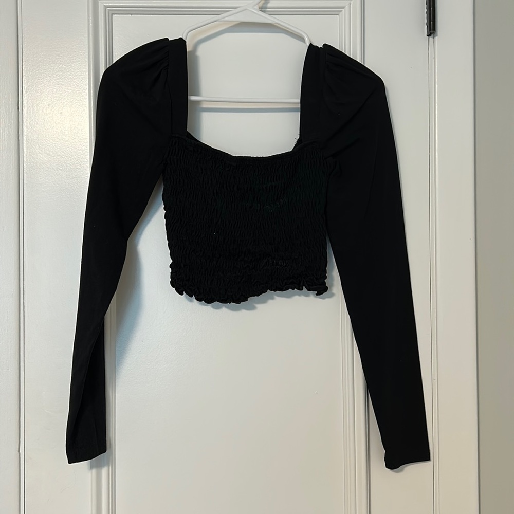 Topshop long sleeve crop top